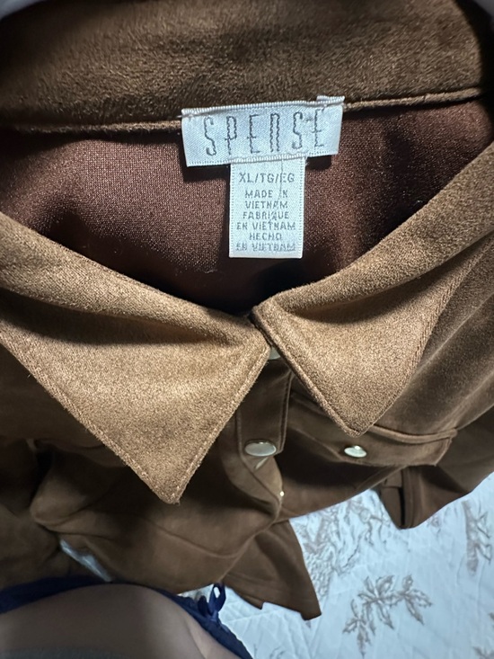 Spense Dresses & Skirts - Spense Brown Suede-Look Button Jacket